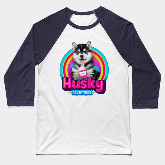 Husky Baseball T-Shirt by Puppy & cute